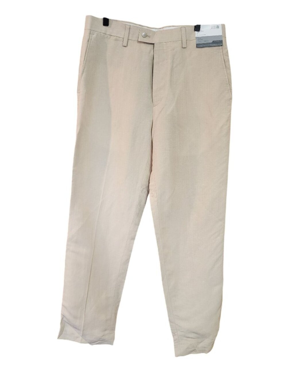 Louis Raphael Tailored Straight modern Fit khaki Linen Dress pants Mens size 33